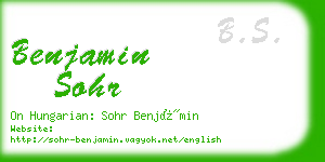 benjamin sohr business card